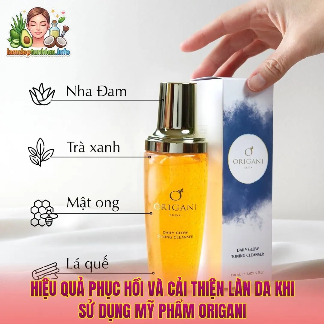 Hiệu quả phục hồi và cải thiện làn da khi sử dụng mỹ phẩm Origani