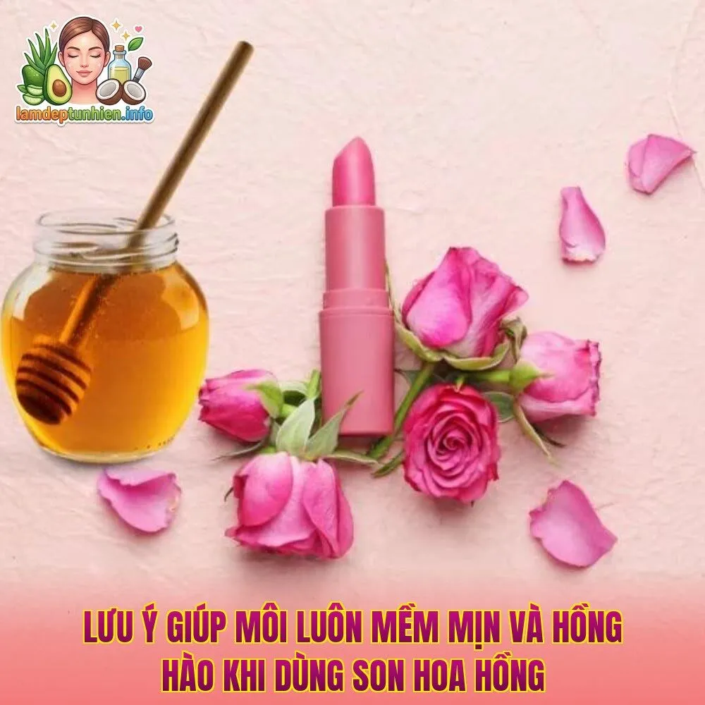 Lưu ý giúp môi luôn mềm mịn và hồng hào khi dùng son hoa hồng