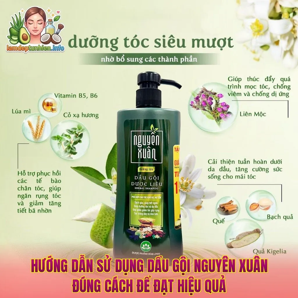 Hướng dẫn sử dụng dầu gội Nguyên Xuân đúng cách để đạt hiệu quả
