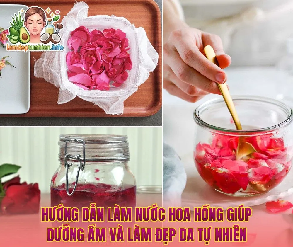 Hướng dẫn làm nước hoa hồng giúp dưỡng ẩm và làm đẹp da tự nhiên