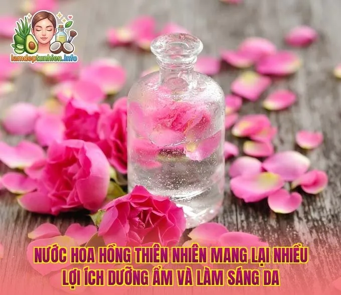Nước hoa hồng thiên nhiên mang lại nhiều lợi ích dưỡng ẩm và làm sáng da