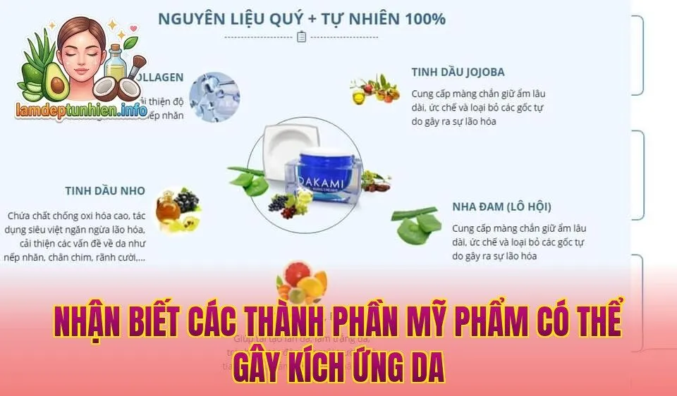 Nhận biết các thành phần mỹ phẩm có thể gây kích ứng da