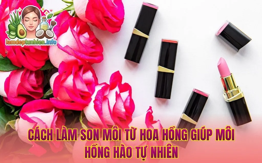 Cách làm son môi từ hoa hồng giúp môi hồng hào tự nhiên